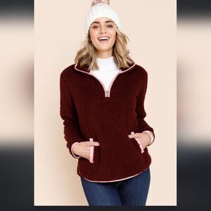 Ocean & Coast Burgundy Quilted Pullover Sweatshirt